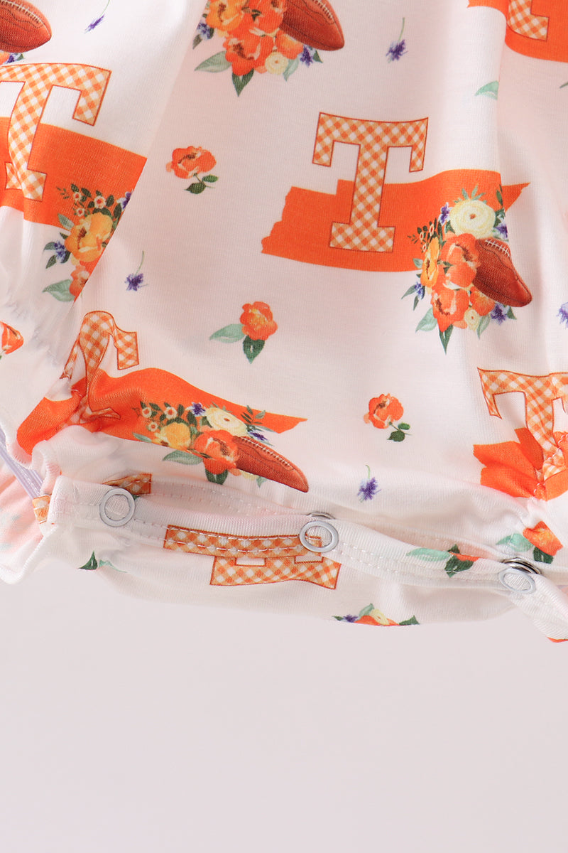 Orange Tennessee Smocked Bow Bubble