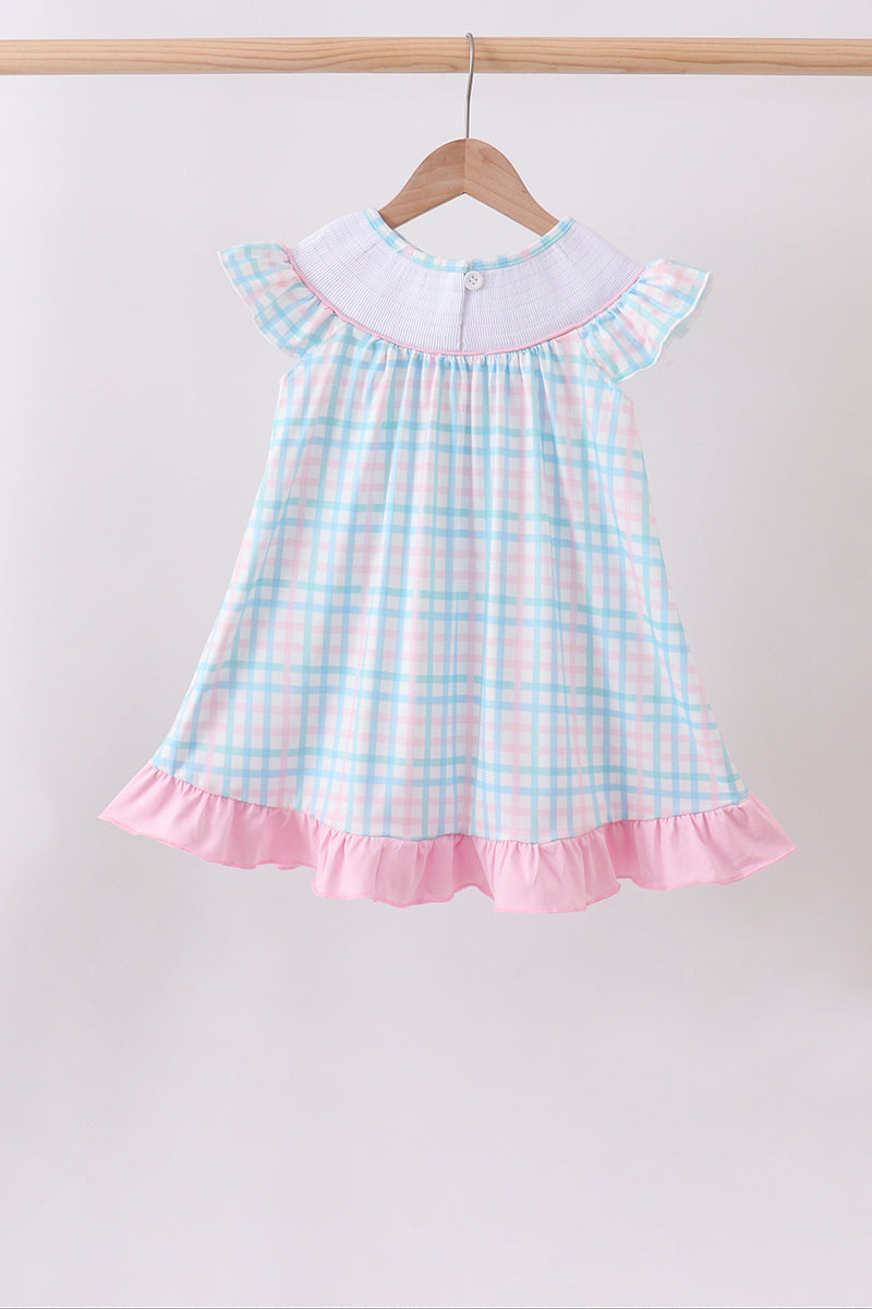 Pink Crocodile Smocked Gingham Dress