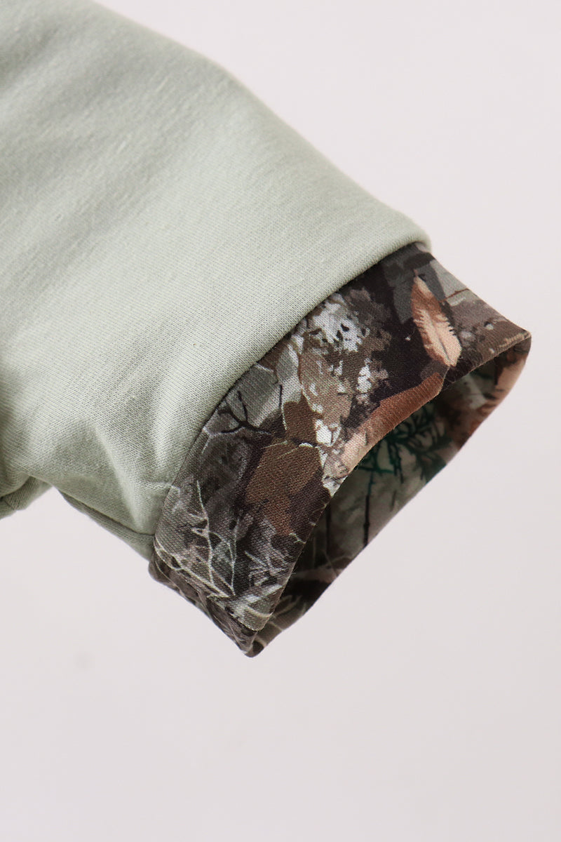 Sage Hunting Embroidered Romper