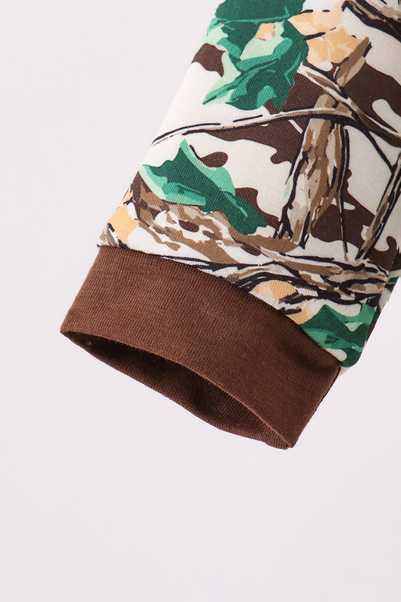Camouflage Hunting Embroidered Romper