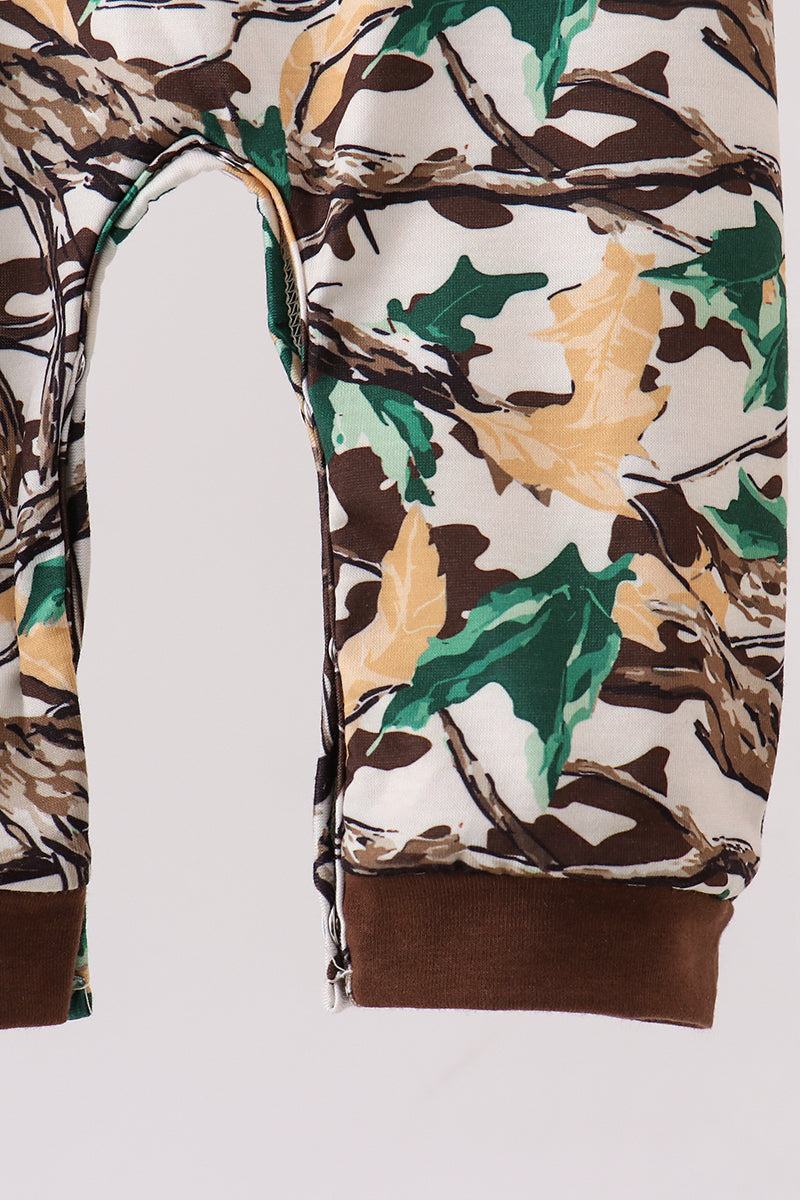 Camouflage Hunting Embroidered Romper