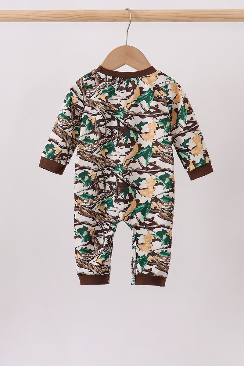 Camouflage Hunting Embroidered Romper