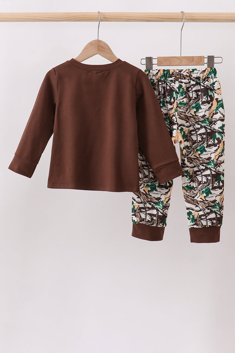 Camouflage Hunting Embroidered Pants Set