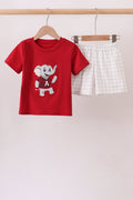 Maroon Alabama Applique Shorts Set