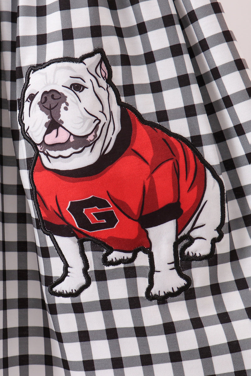 Red Georgia Applique Gingham Dress