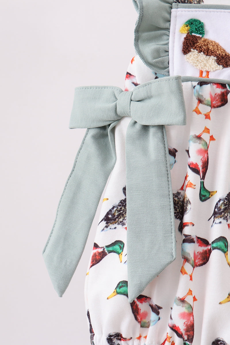 Sage Mallard French Knot Ruffle Bubble