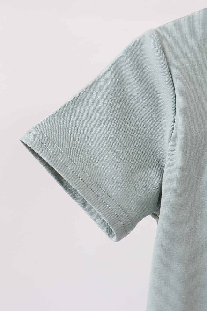 Sage Mallard French Knot Top