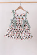 Sage Mallard French Knot Ruffle Dress