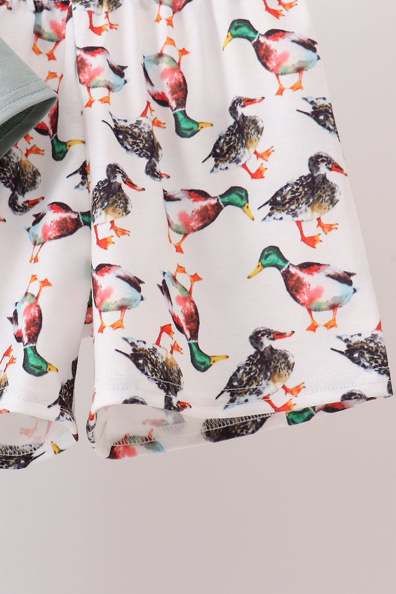 Sage Mallard French Knot Shorts Set