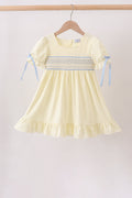 Cream smocked ruffle dress