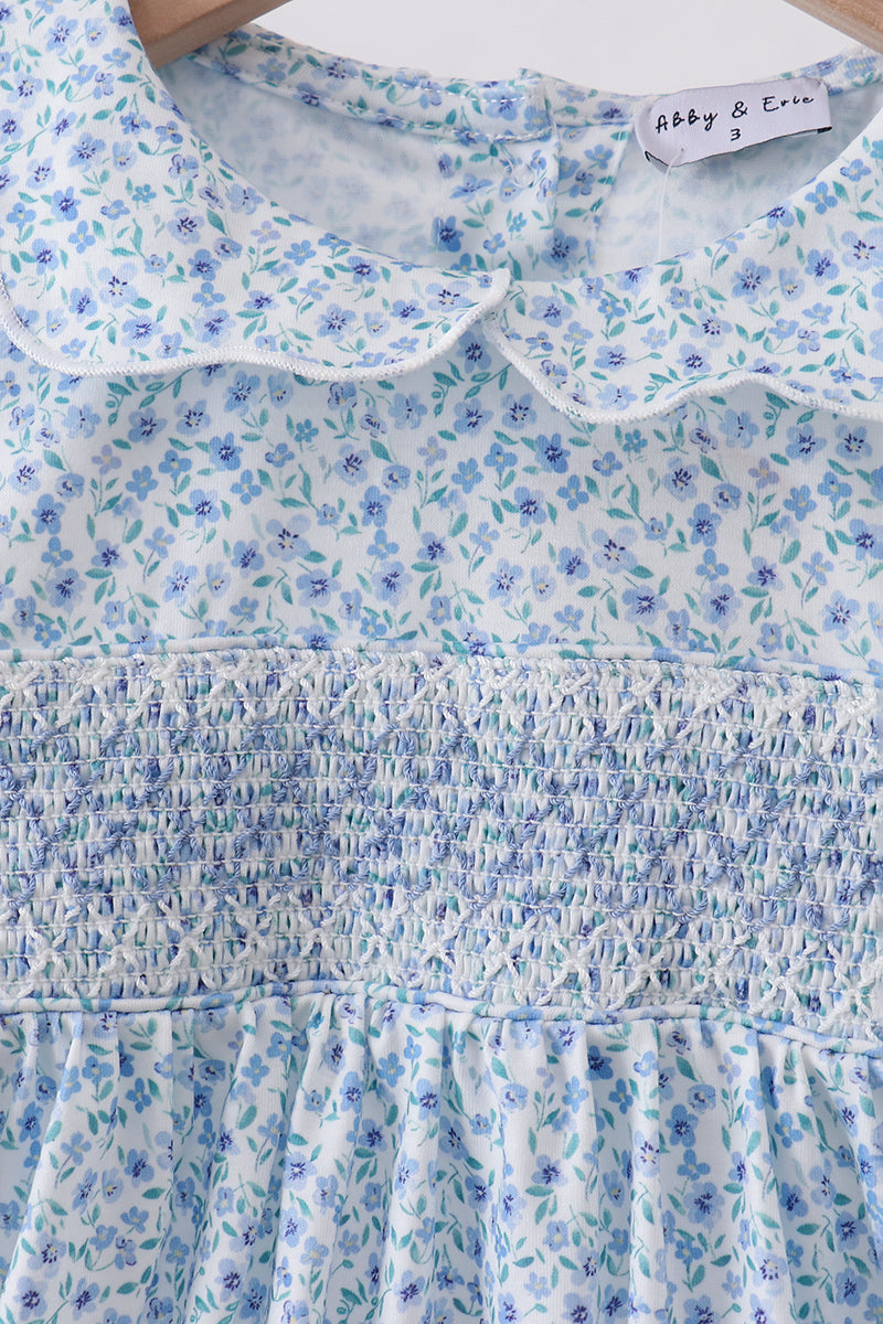 Lavender Floral Smocked Dress