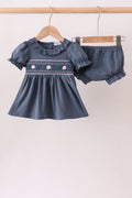 Garden Rose Smocked Ruffle Bloomer Set