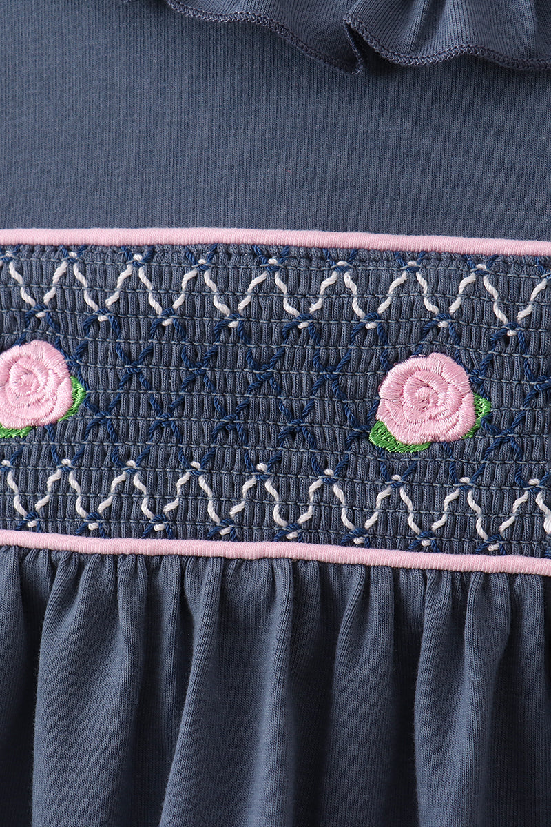 Garden Rose Smocked Ruffle Pants Set