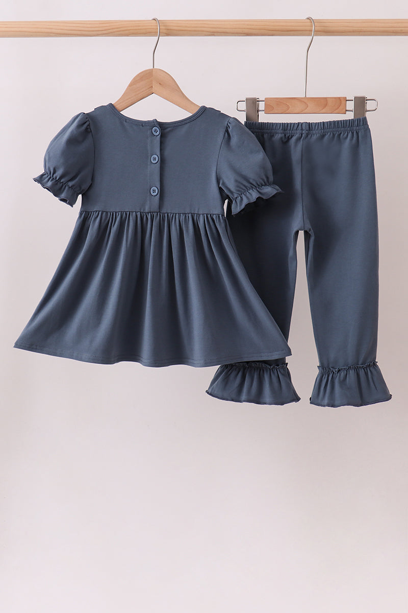 Garden Rose Smocked Ruffle Pants Set
