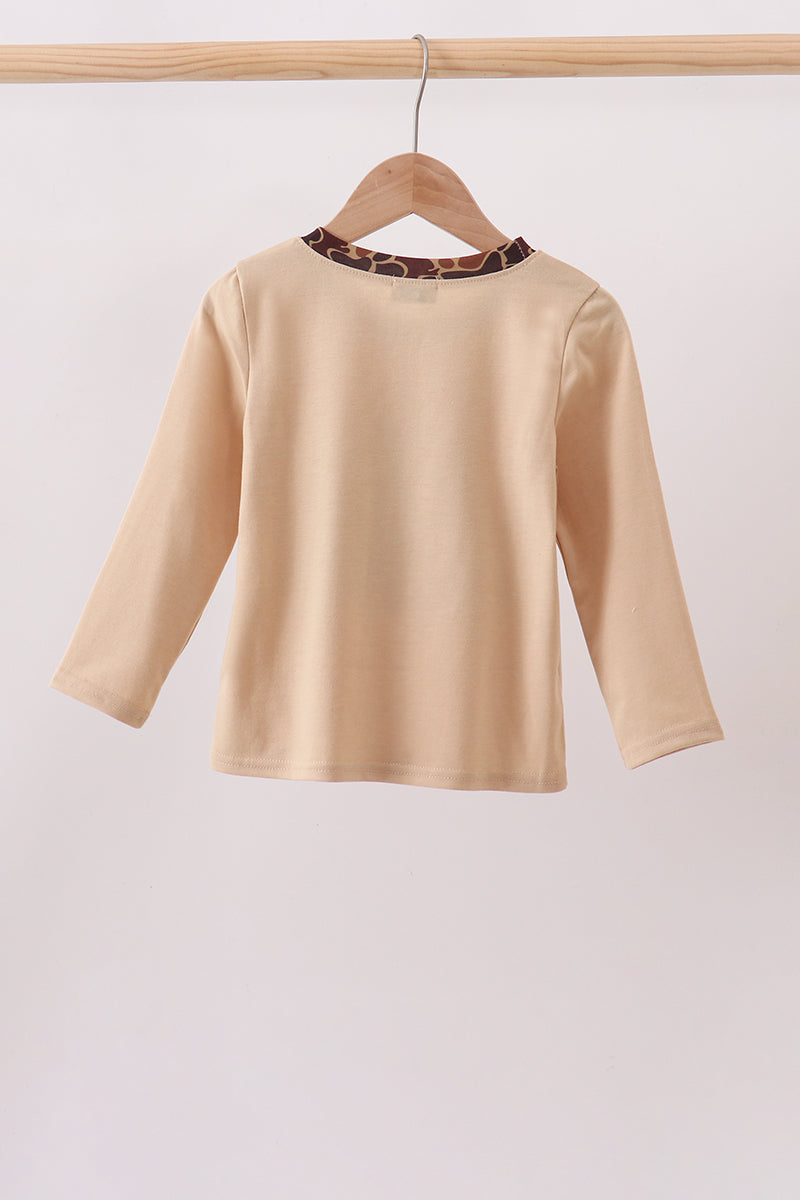 Camouflage duck applique top