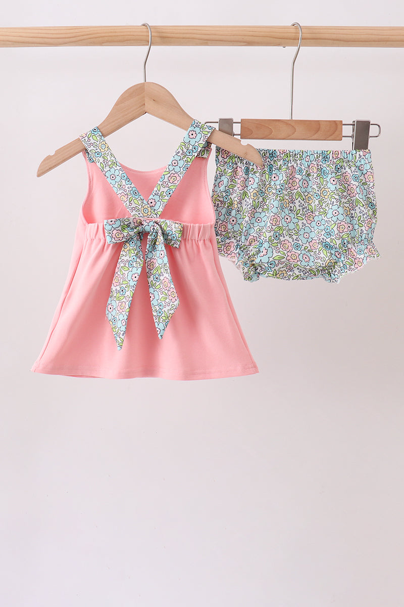 Pink Chicken Applique Bloomer Set