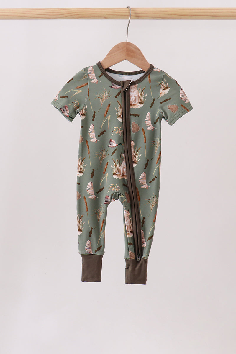 Green Hunting Bamboo Romper