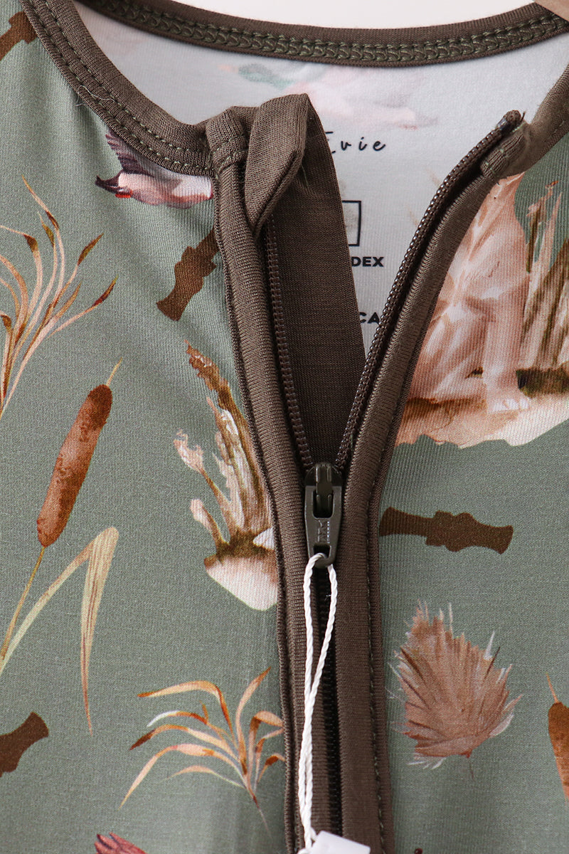 Green Hunting Bamboo Romper