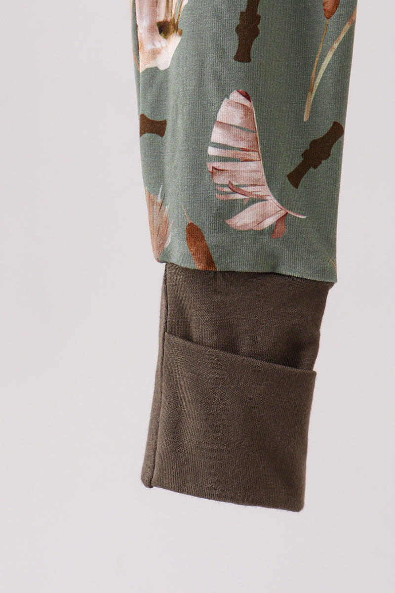 Green Hunting Bamboo Romper