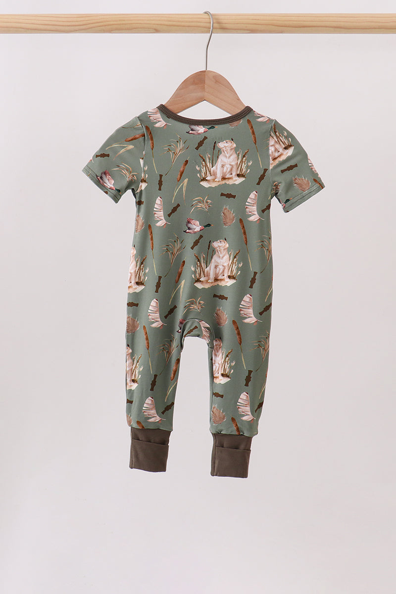 Green Hunting Bamboo Romper