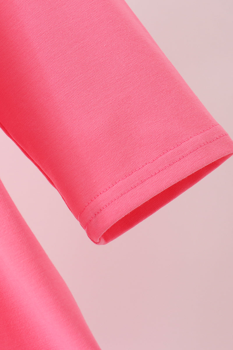 Pink sweet as pie embroidery ruffle dress