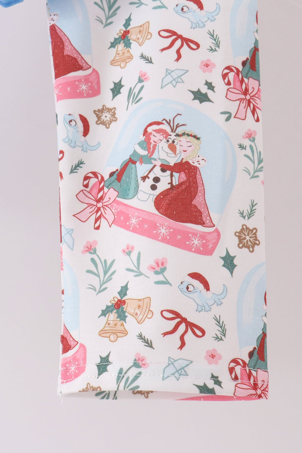 Blue frozen embroidery ruffle pants set