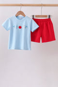 Blue Apple Applique Set