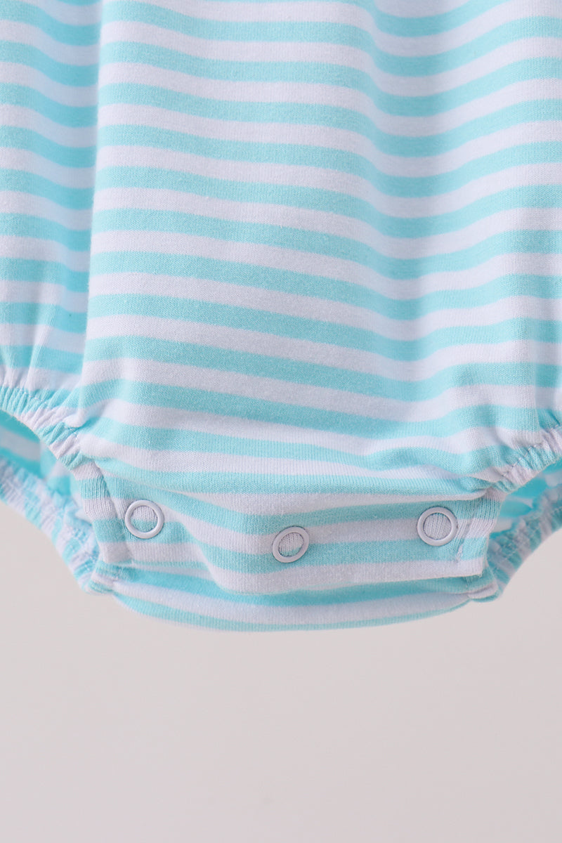 Blue Apple Embroidery Gingham Bubble