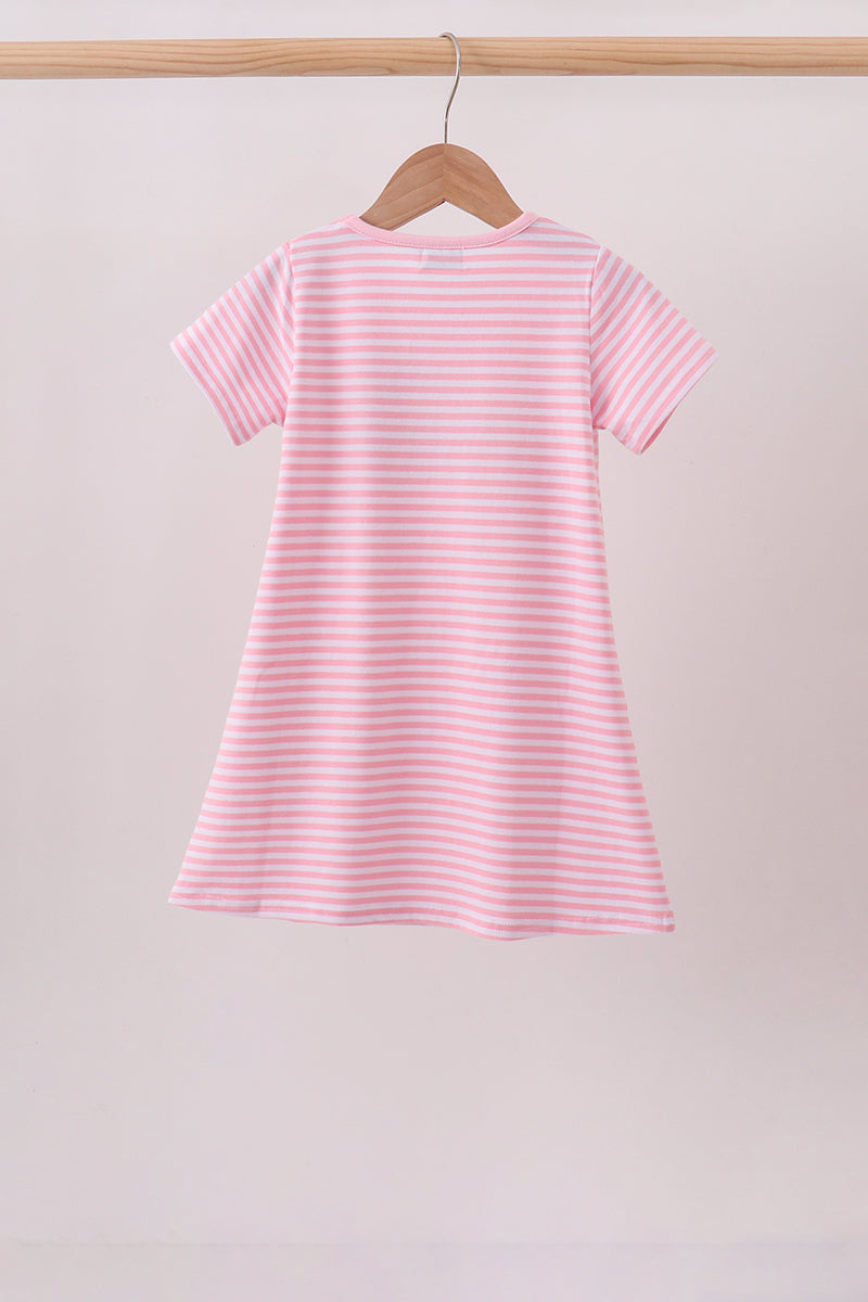 Pink Apple Pencil Embroidery Dress