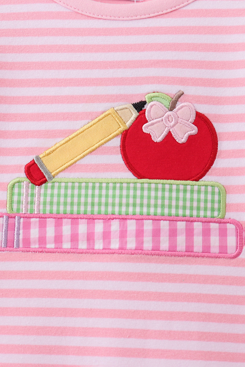 Pink Apple Pencil Embroidery Dress