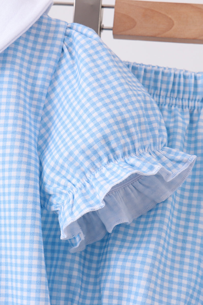 Blue Apple Smocked Bloomer Set