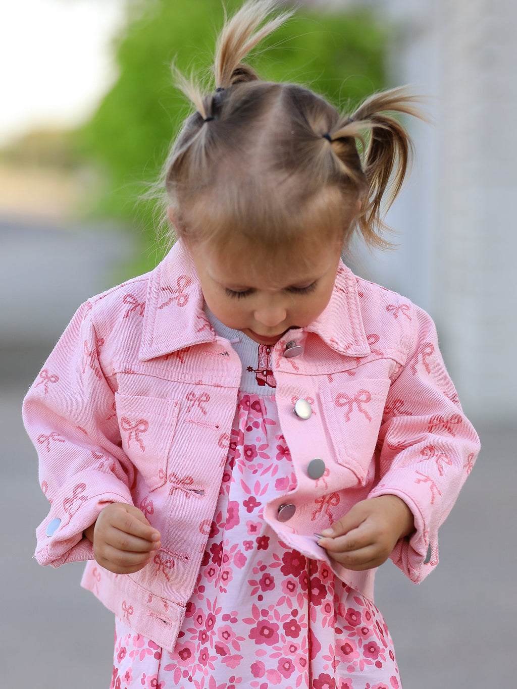 Pink Fall Girls Denim Jacket