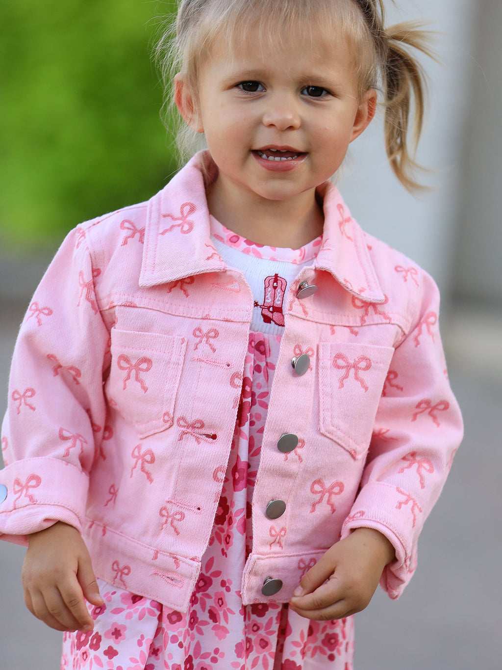 Pink Fall Girls Denim Jacket