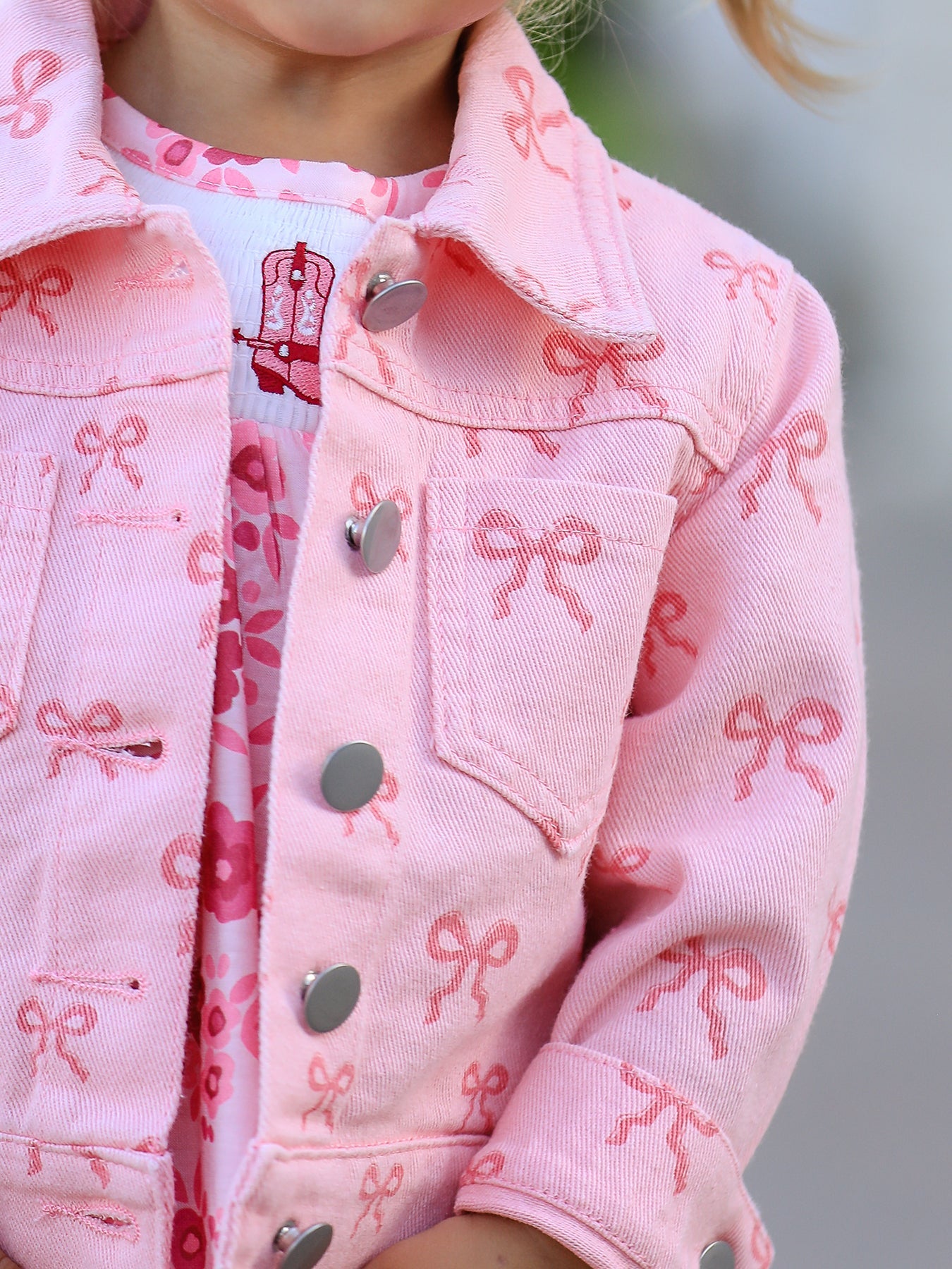 Pink Fall Girls Denim Jacket