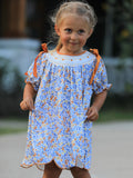 Fall Floral Smocked Girls Dress